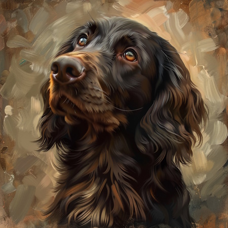 German longhaired pointer dog painting by elena vittori