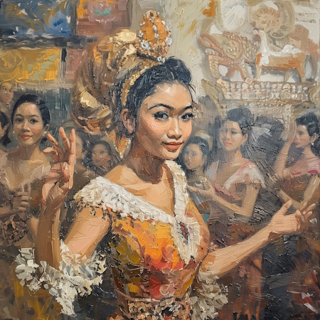 Indonesia balinese woman balinese dance painting by stefano moretti