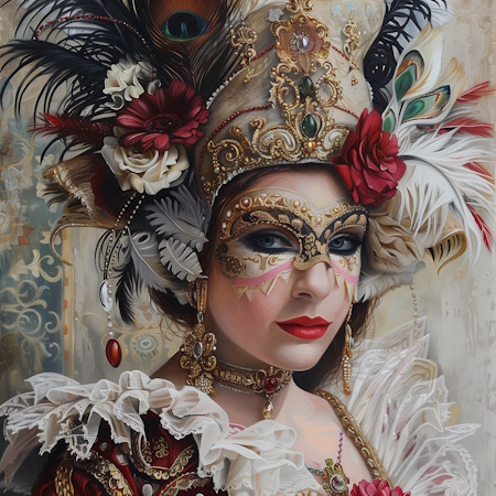 Italy italian woman venetian carnival painting by stefano moretti