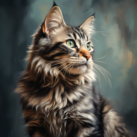american bobtail cat painting by elena vittori