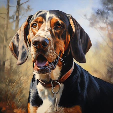 american english coonhound dog painting by elena vittori