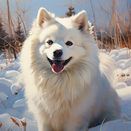 american eskimo dog painting by elena vittori