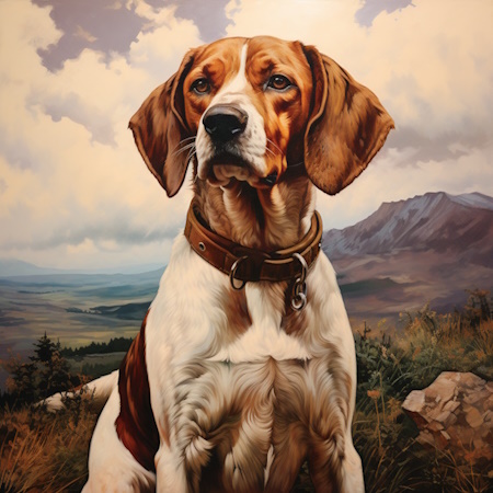 American foxhound dog painting by elena vittori