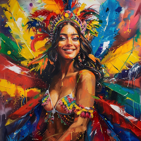brazilian woman samba dancer during carnival in rio painting by stefano moretti