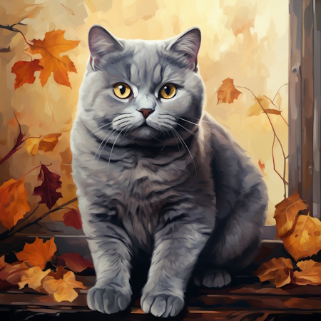 british shorthair cat painting by elena vittori