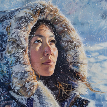 canada canadian inuit woman painting by stefano moretti