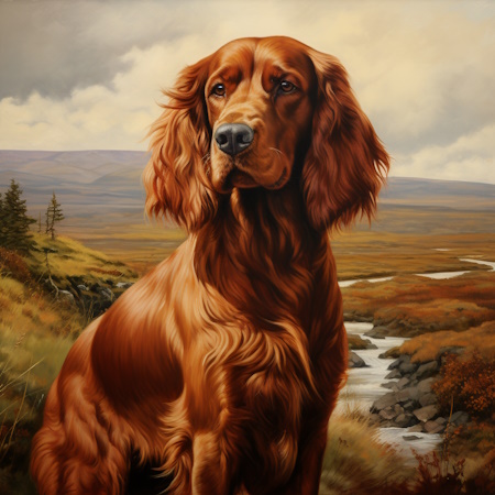 irish setter dog painting by elena vittori