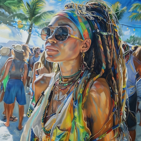 jamaican woman reggae inspired clothing painting by stefano moretti