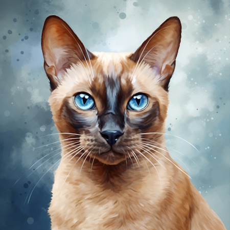 tonkinese cat painting by elena vittori