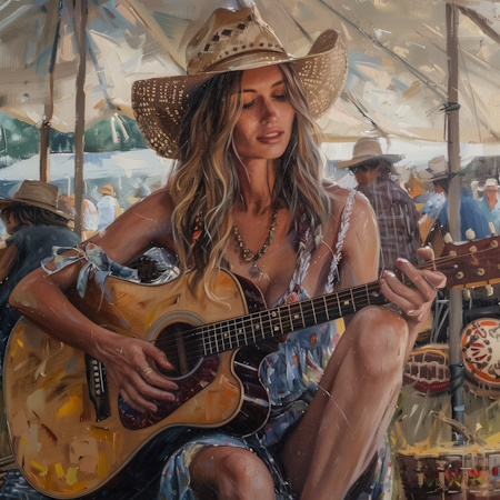 united states american woman country festival painting by stefano moretti