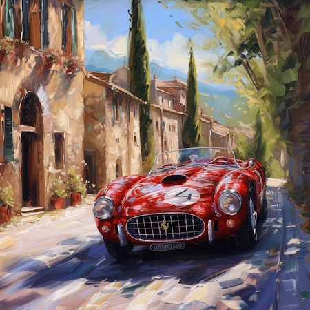 Italian sportscar mille miglia painting by luciano vittori