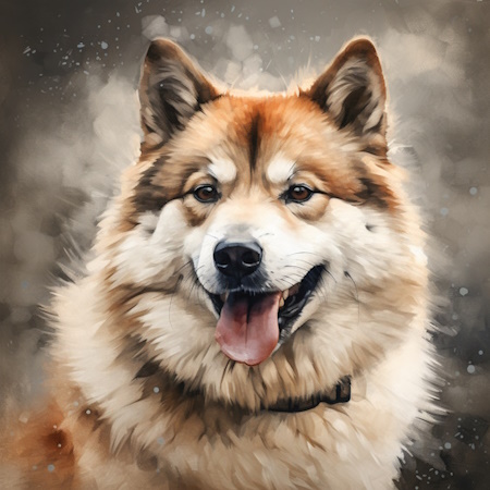 akita dog painting by elena vittori