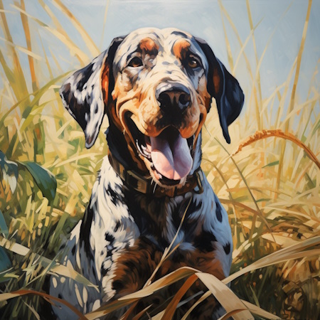 American Leopard hound dog painting by elena vittori
