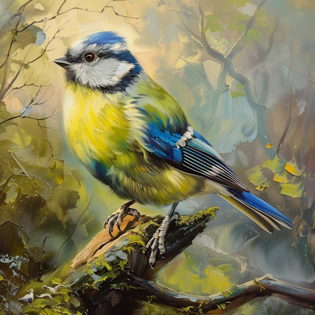 blue tit painting by elena vittori