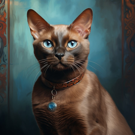 european burmese cat painting by elena vittori