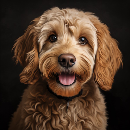 labradoodle dog painting by elena vittori