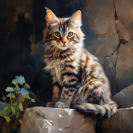 painting of a birma cat by elena vittori