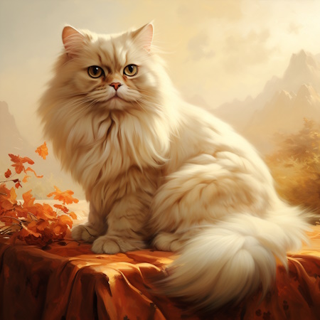 painting of a persian cat by elena vittori