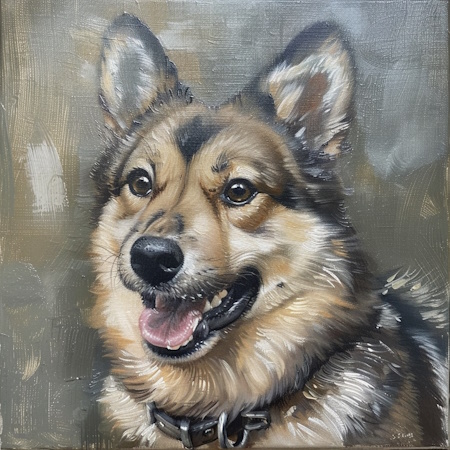 Swedish Vallhund dog painting by elena vittori